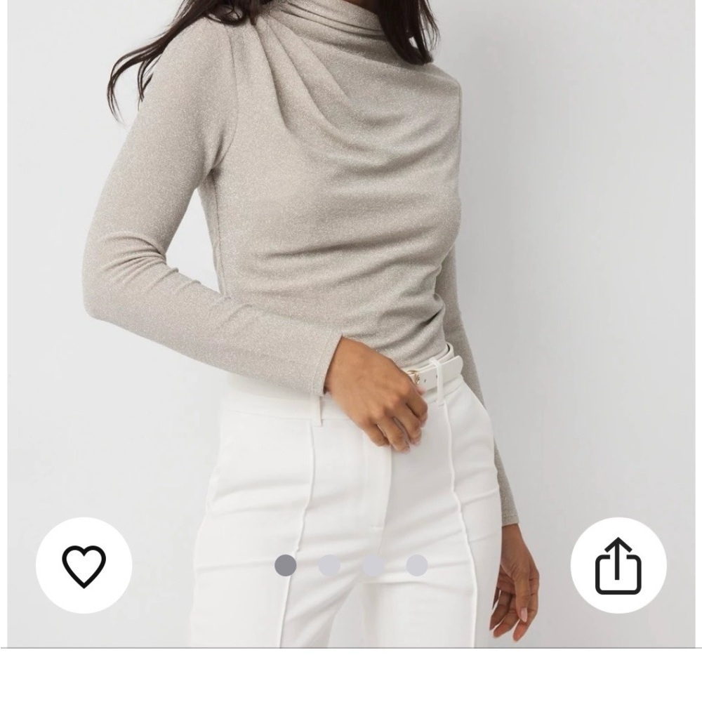White House Black Market Taupe Cowl Neck Top size xs. Lined. Slight shimmer $18.